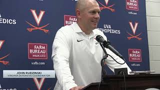 UVA DC John Rudzinski on big stops, scoreless second half against the Tribe