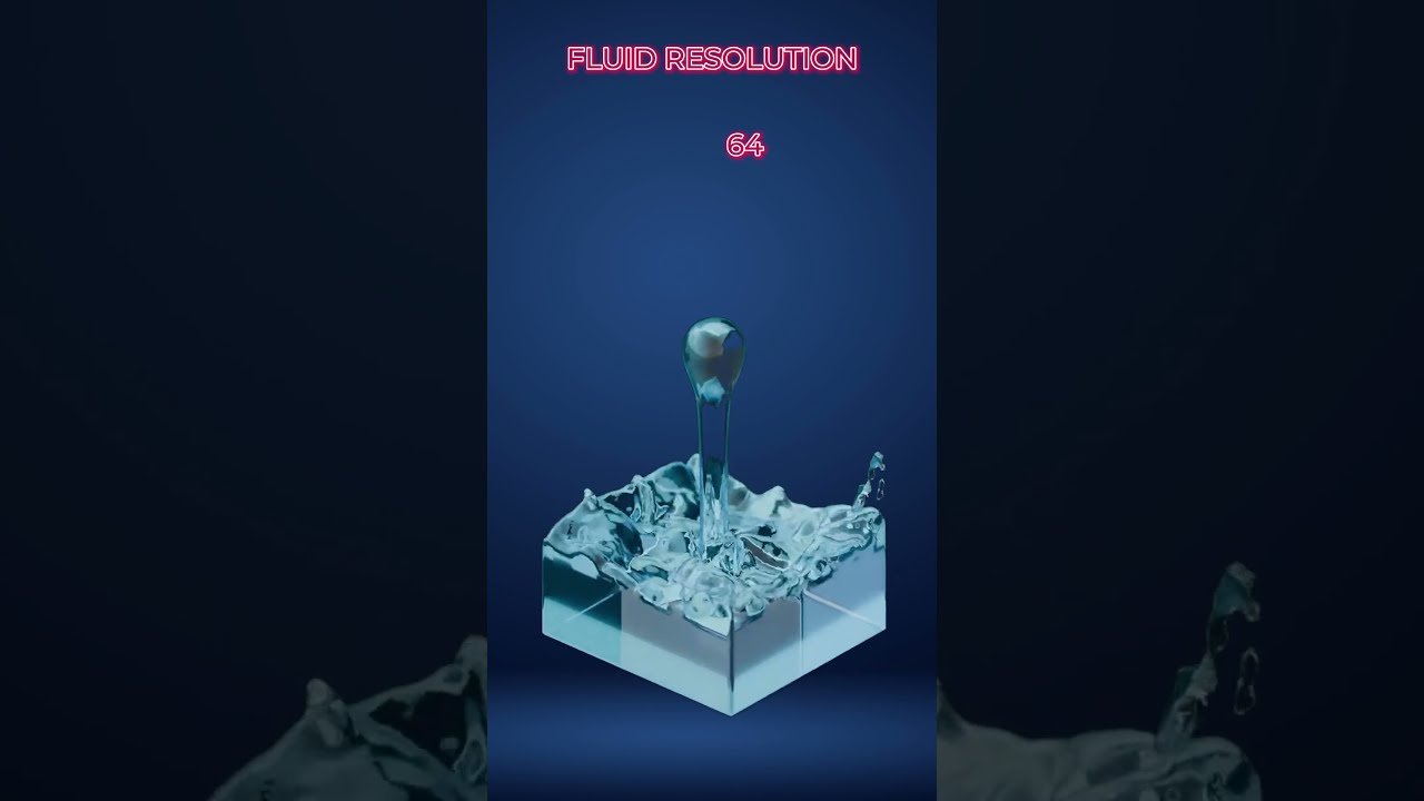 Blender Fluid Simulation Resolution Comparison #blender