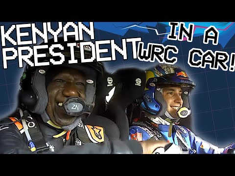 Kenyan president goes flat out in a WRC car!