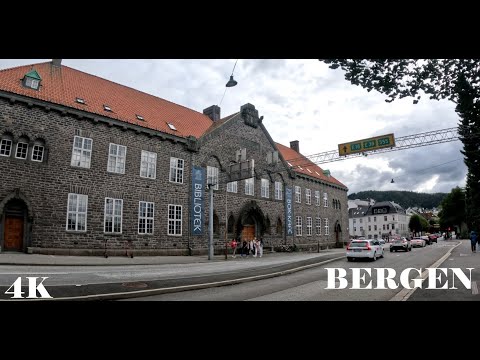 Virtual walking tour of Bergen, Norway [4K Video]