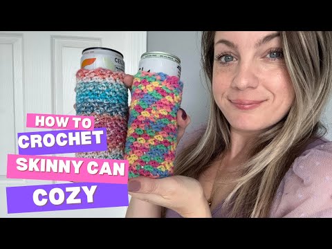 Crochet Skinny Can Cozy Easy Beginner Friendly Pattern