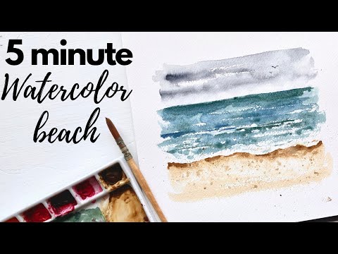 Loose watercolor beach - takes 5 minutes!