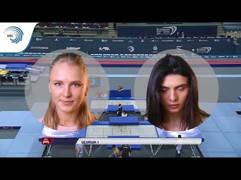 Luba GOLOVINA & Teona JANJGAVA (GEO) - 2018 Trampoline Europeans, synchro final