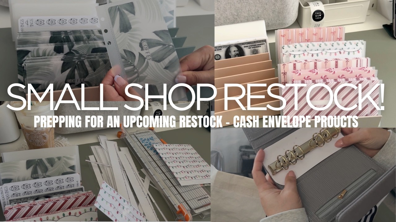 Small Shop Restock Prep | Restocking Envelopes, Savings Challenges, Binders & Wallets
