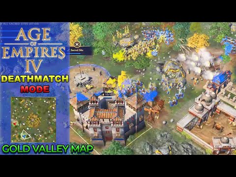 Deathmatch for Capturing the Gold Mine and Scared Site | Gold Valley Map | Age of Empires 4 Gameplay