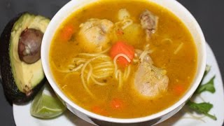 Chicken noodle soup Dominican style