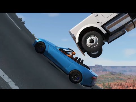 Cars and Truck vs Giant Road Pit Accident✅️BeamNg.Drive