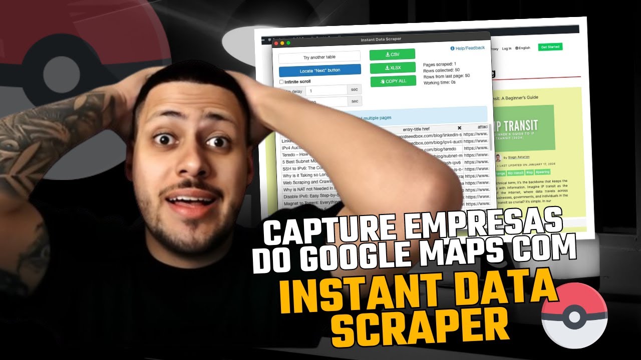 Capture leads do Google Maps online grátis com Instant Data Scraper - Extraia dados do Google Maps