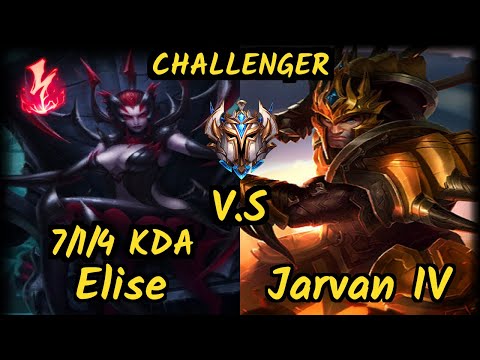 SevenArmy (ELISE) vs JARVAN IV - 7/1/4 KDA JUNGLE CHALLENGER GAMEPLAY - EUW