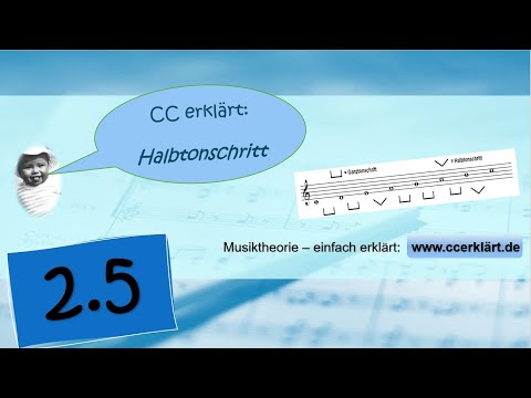 Musiktheorie einfach erklärt 2.5: Halbtonschritt und Ganztonschritt  www.ccerklärt.de