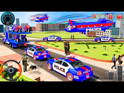 Us Police Multi Level Car Transporter Truck 2021: Car Transporter Games🚗💥 ||Gladiators Games