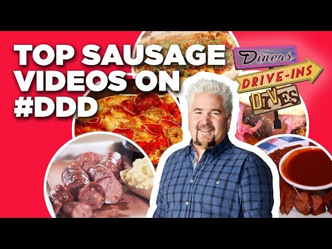 10 Most-Insane #DDD Sausage Videos with Guy Fieri | Diners, Drive-Ins and Dives | Food Network