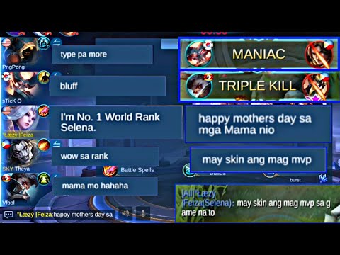 SELENA Top 1 Global Prank!!😂(may skin ang mag MVP!) | HAPPY MOTHERS DAY!❤️ | MLBB | Recho