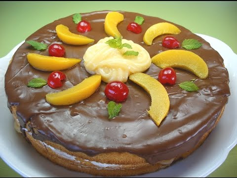 Tarta de crema y cacao