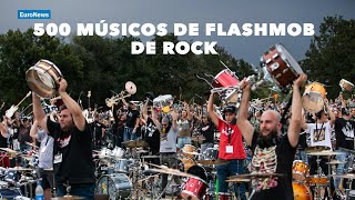 500 músicos de flashmob de rock -@euronews -@CITYROCKS la banda de rock más grande de Europa Central