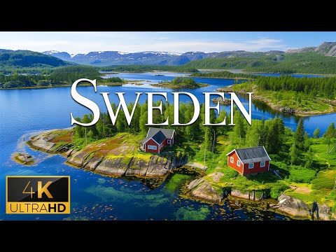 FLYING OVER SWEDEN (4K Video UHD) - Relaxing Music With  Beautiful Nature Film For Stress Relief