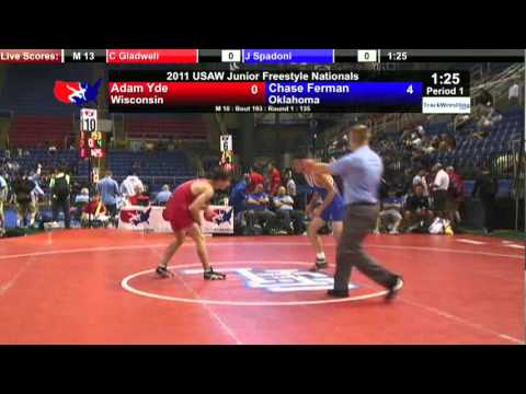 Junior Freestyle 135 - Chase Ferman (OK) vs. Adam Yde (WI)