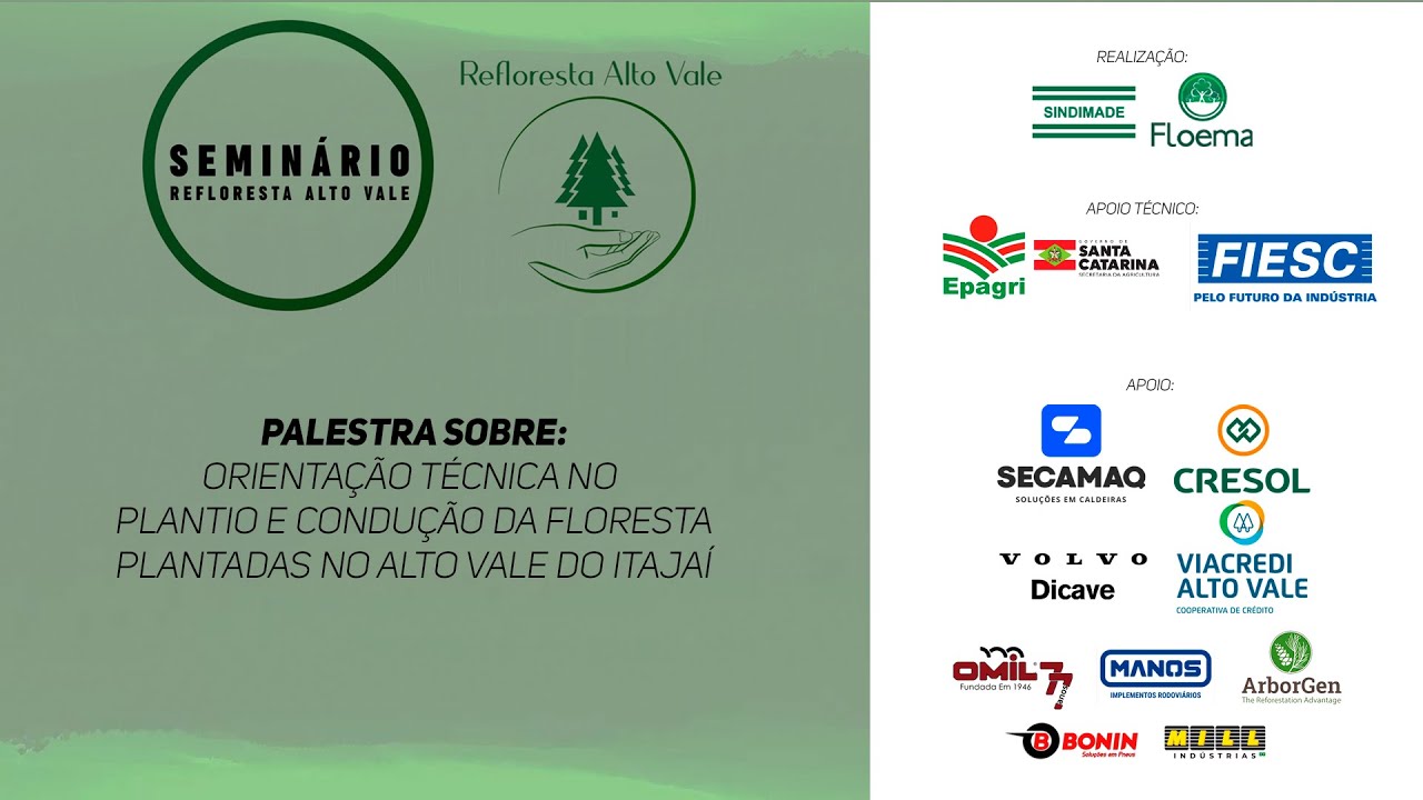 Seminário Refloresta Alto Vale - PALESTRA EQUIPE EPAGRI