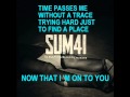 SUM 41 - BACK WHERE I BELONG LYRICS
