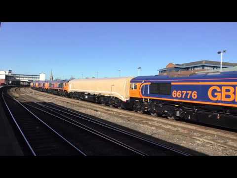 (HD) THE FINAL CLASS 66s! GBRf 66708 Drags 66773-66779 Out Of Gloucester Working 0X66 - 15/2/16