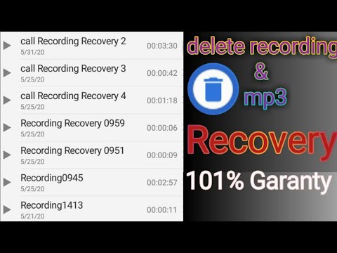 Delete call recording recovery | mp3 & audio recovery app for android | delete recording recovery