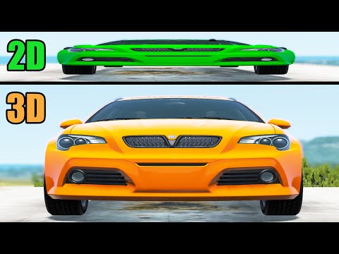 2d Car vs 3d Car #2 - Beamng drive