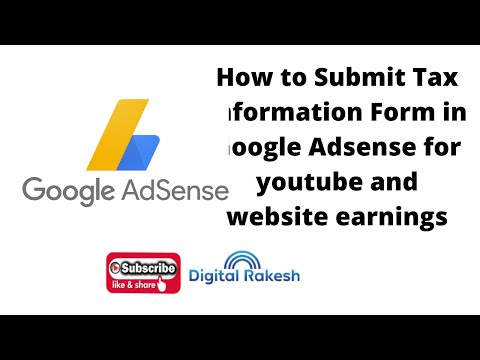 How to Submit Tax Information Form in Google Adsense for youtube and website earnings