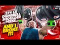 374 LB DUMBBELL SHOULDER PRESS AND I BROKE IT! Ft BLESSING AWODIBU, LARRY WHEELS AND ANDREW JACKED