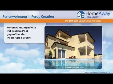 Istrien: Ferienwohnung in Villa mit großem Pool gegenüber der Inselgruppe - FeWo-direkt.de Video
