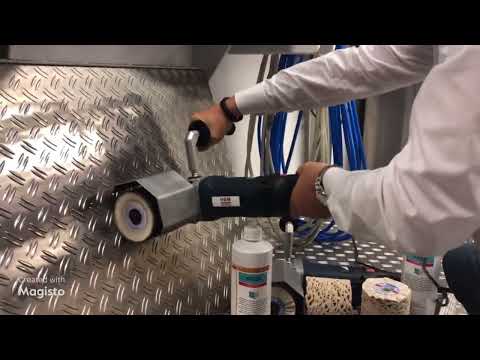 Aluminium Traanplaten poetsen met een Satineermachine en onze Jefo Metal Clean!