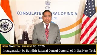 2020 Indian Film Festival Cincinnati: Consul General of India, Mr. Randhir Jaiswal inaugurates. video