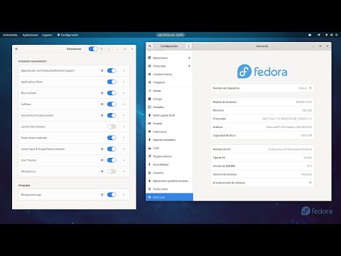 Mis Extensiones en Fedora 35 Gnome 41.1