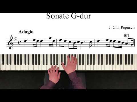 J. Chr. PEPUSCH - Adagio from Sonata in G Major (Playalong - Piano Accompaniment) for Oboe