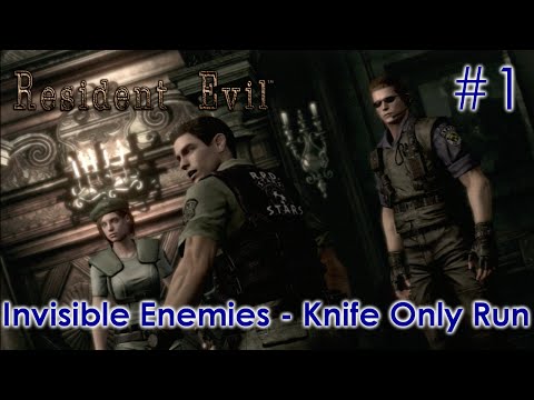 Resident Evil HD | Chris #1 [Invisible Enemies - Knife Only Run]