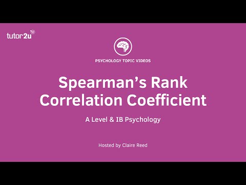 Research Methods - Spearman's Rank Correlation Coefficient