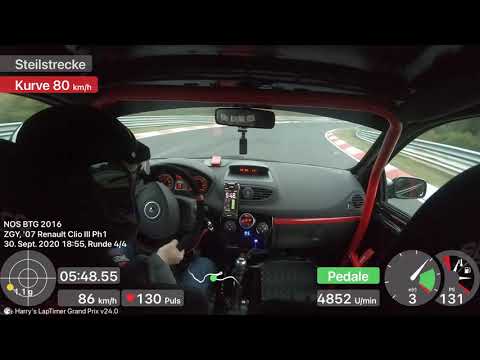 Renault Clio 3 RS on Nürburgring Nordschleife at Touristenfahrten on 30.09.2020 no Crash