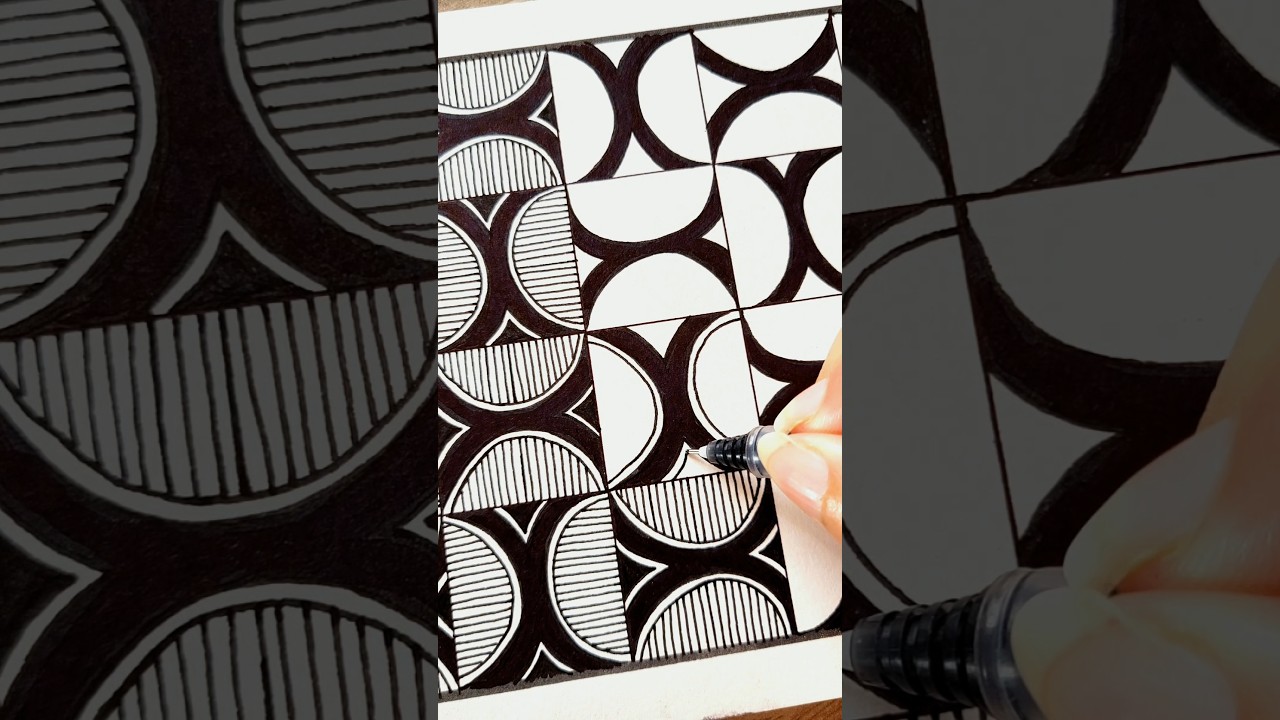 Doodle tutorial for beginners, Easy zentangle, Easy pattern.