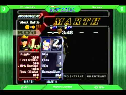 CFST: Warzone 2 Melee Singles: CT Mew2king (black marth/sheik) vs The Moon (white marth)