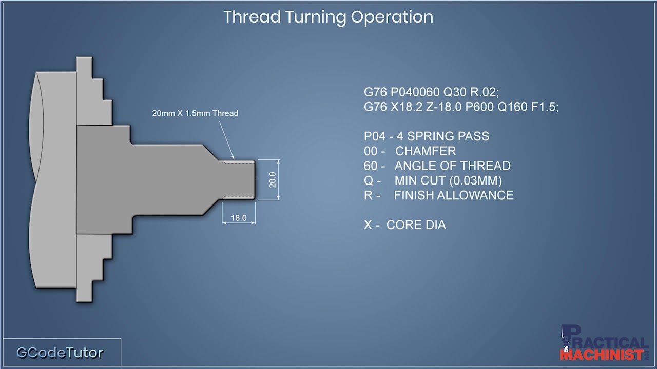 Screw cutting on a CNC Lathe using G76 code