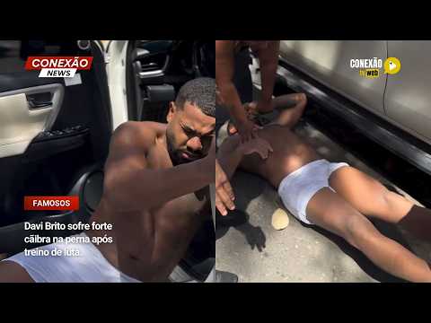 Vídeo: Davi Brito sofre forte cãibra na perna após treino de luta.