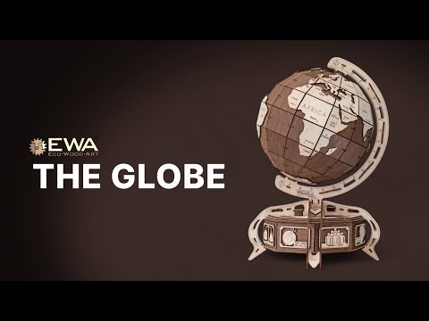 Миниатюра изображения товара Сборная модель EWA Глобус. Образовательная 3D модель Земли (коричневый)