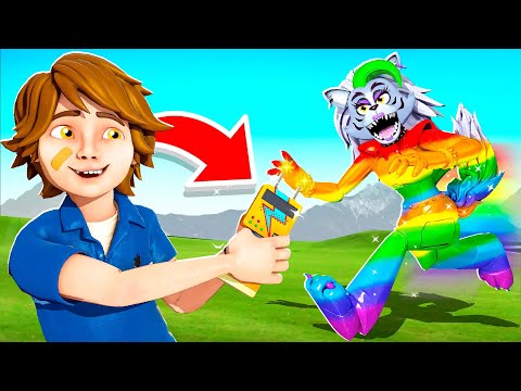 Turning ALL FNAF Animatronics INTO RAINBOW! Statue Ragdoll Challenge Gmod