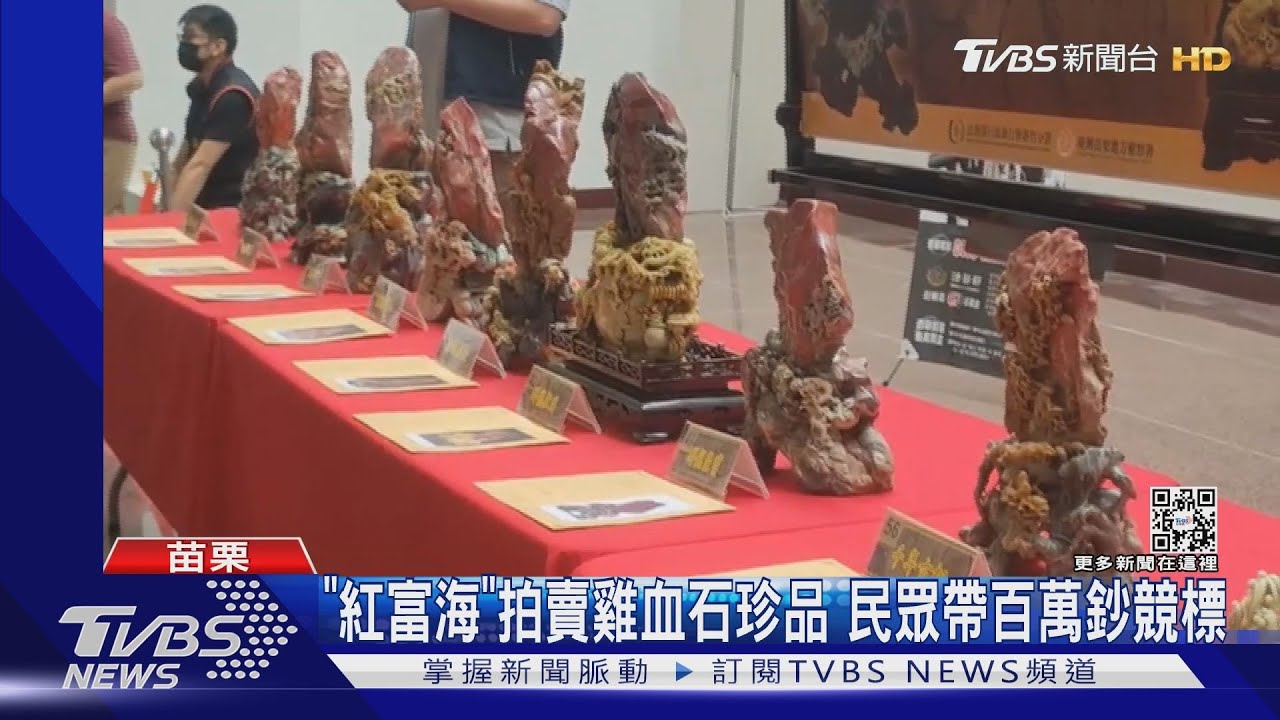 「紅富海」拍賣雞血石珍品 民眾帶百萬鈔競標