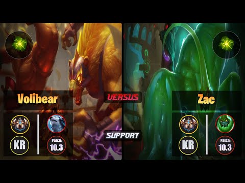 Challenger VOLIBEAR [Aftershock] (Support) VS  ZAC - Challenger KR Patch 10.3