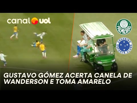 É PARA VERMELHO? GUSTAVO GÓMEZ ACERTA CANELA DE WANDERSON E TOMA AMARELO; VEJA LANCE