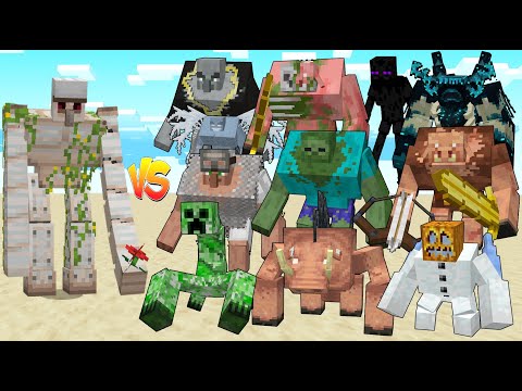 New Mutant Iron Golem vs All Mutants / Minecraft Mob Battle