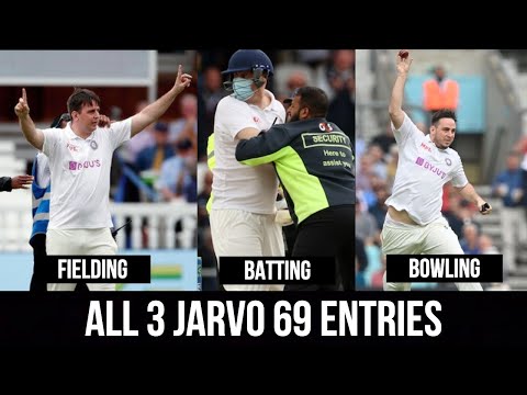 Jarvo 69 Pitch Invader, All 3 Entries, India vs England