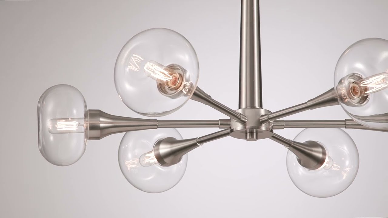 Video 1 Watch A Video About the Possini Euro Oscar Brushed Nickel 6 Light Chandelier