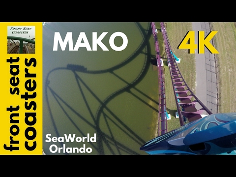 Mako POV 4K SeaWorld Orlando 2017 Front Seat On-Ride B&M Hyper Roller Coaster Video
