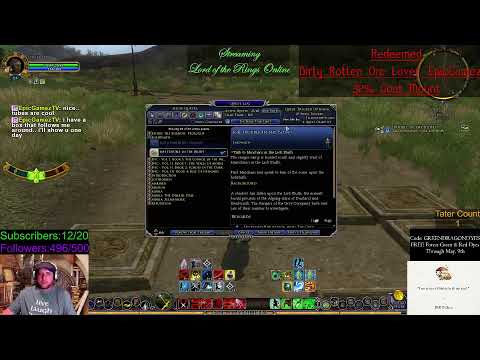 Poteen playing LOTRO, MARINER (Blue line) getting to lvl 70